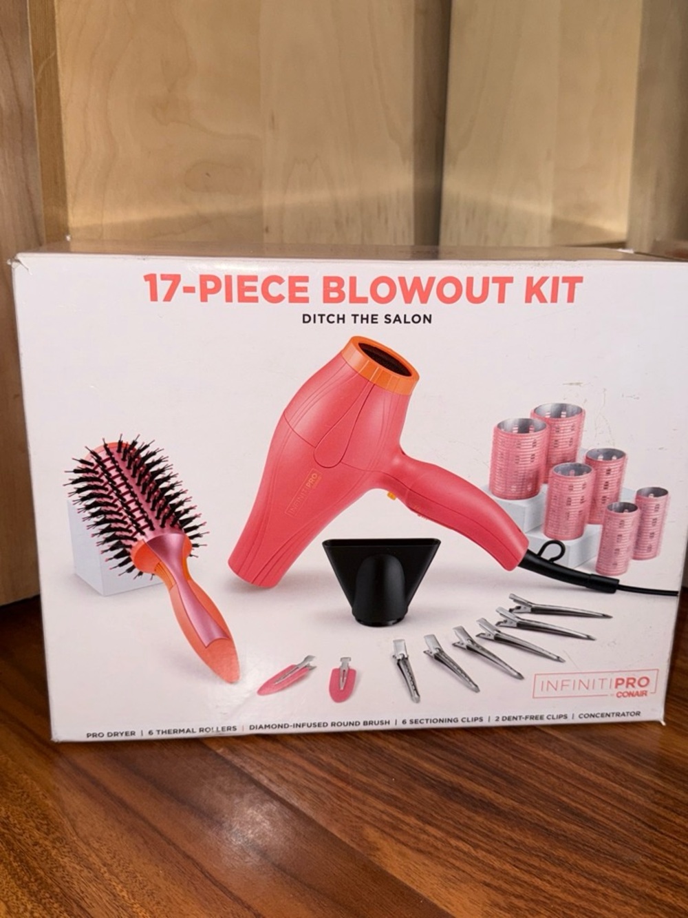 InfinitiPRO by Conair 17-Piece Blowout Kit — Coral Pink